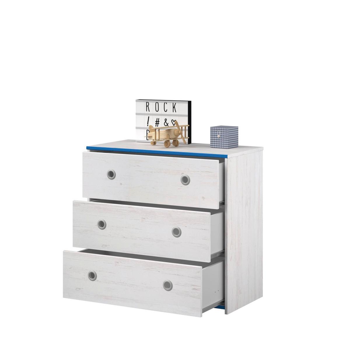 KINDERZIMMER SET Parisot Smoozy 5-tlg. Holzdekor Kiefer Weiß/Blau - Blau/Weiß, Kunststoff (100/1/200cm) - 58aufmkessel