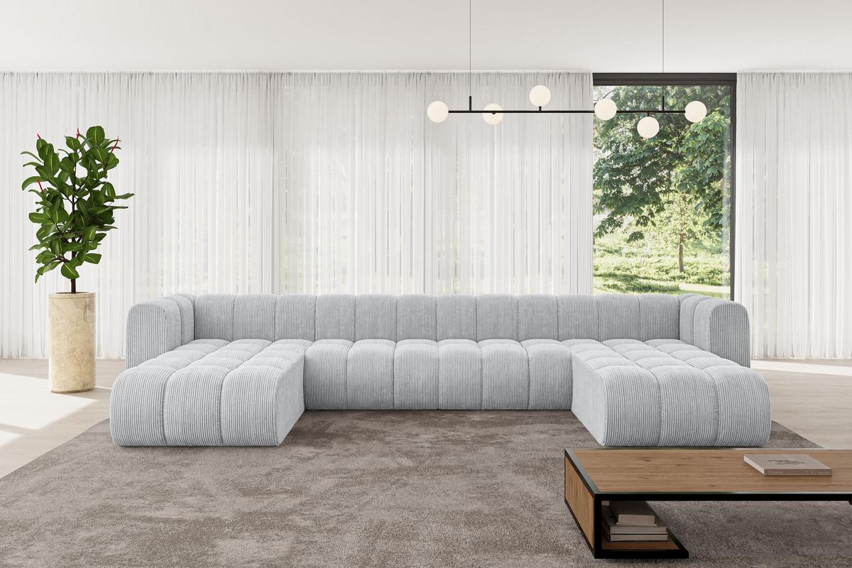 WOHNLANDSCHAFT modulares Sofa Joren-U2 - 410x177x70 cm Grau - Grau, Holzwerkstoff/Textil (410/70/177cm) - ALTDECOR