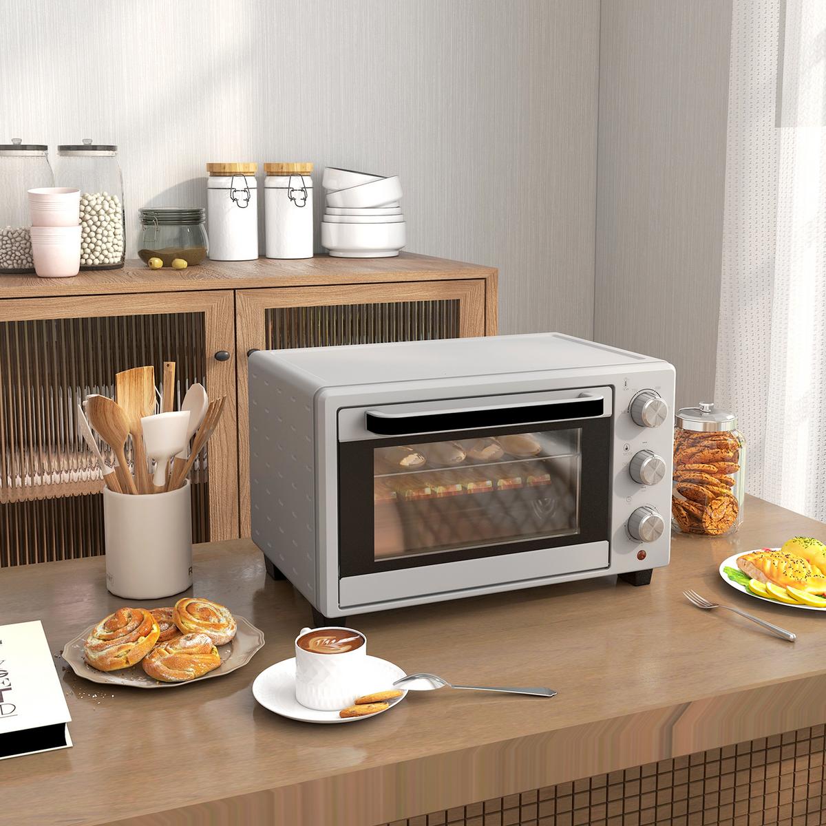 MINIBACKOFEN Metall Edelstahl Silber - Silberfarben, Metall (46/38.5/29cm) - HOMCOM