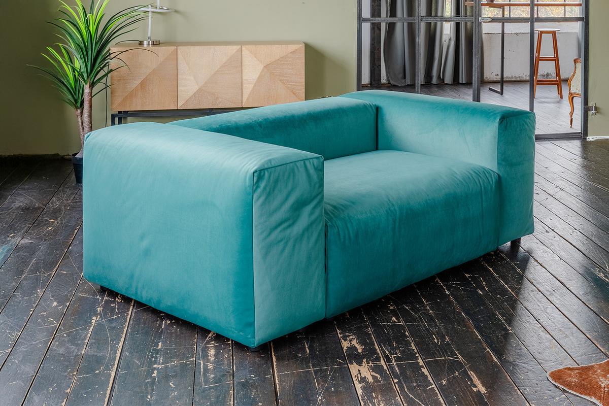 SESSEL MIA Grün Velvet - Schwarz/Grün, Kunststoff/Textil (192/72/120cm) - KAWOLA
