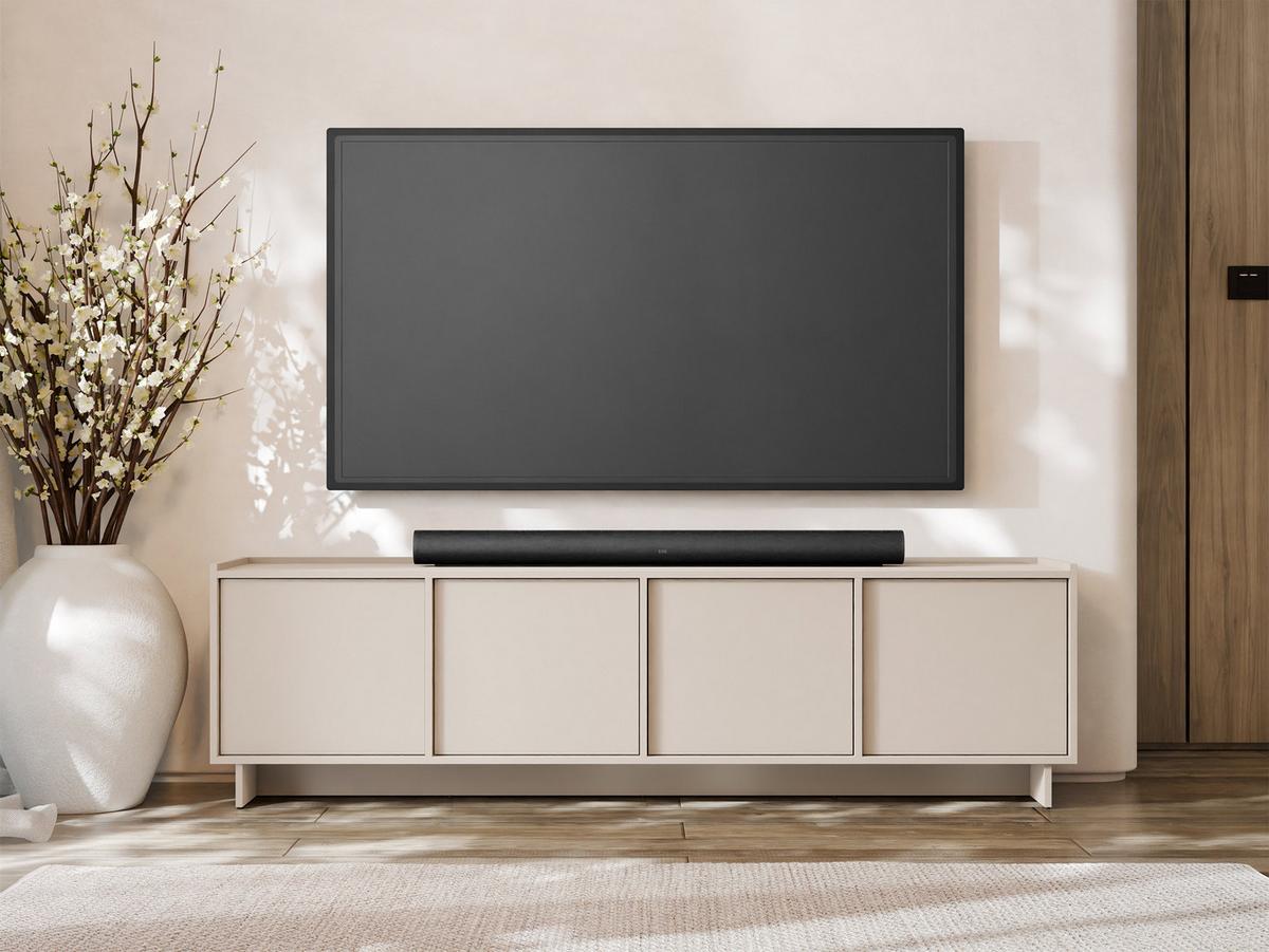 TV-LOWBOARD Yasumi 195 - Kaschmir/Schwarz, Holzwerkstoff/Kunststoff (195/55/39cm) - MIRJAN24