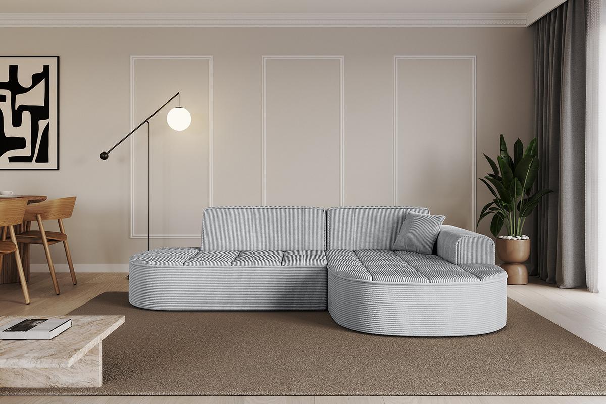 ECKSOFA Ottomane Rechts TARO-L1 - 243x171x79,5 cm Grau - Grau, Holzwerkstoff/Textil (243/171cm) - ALTDECOR