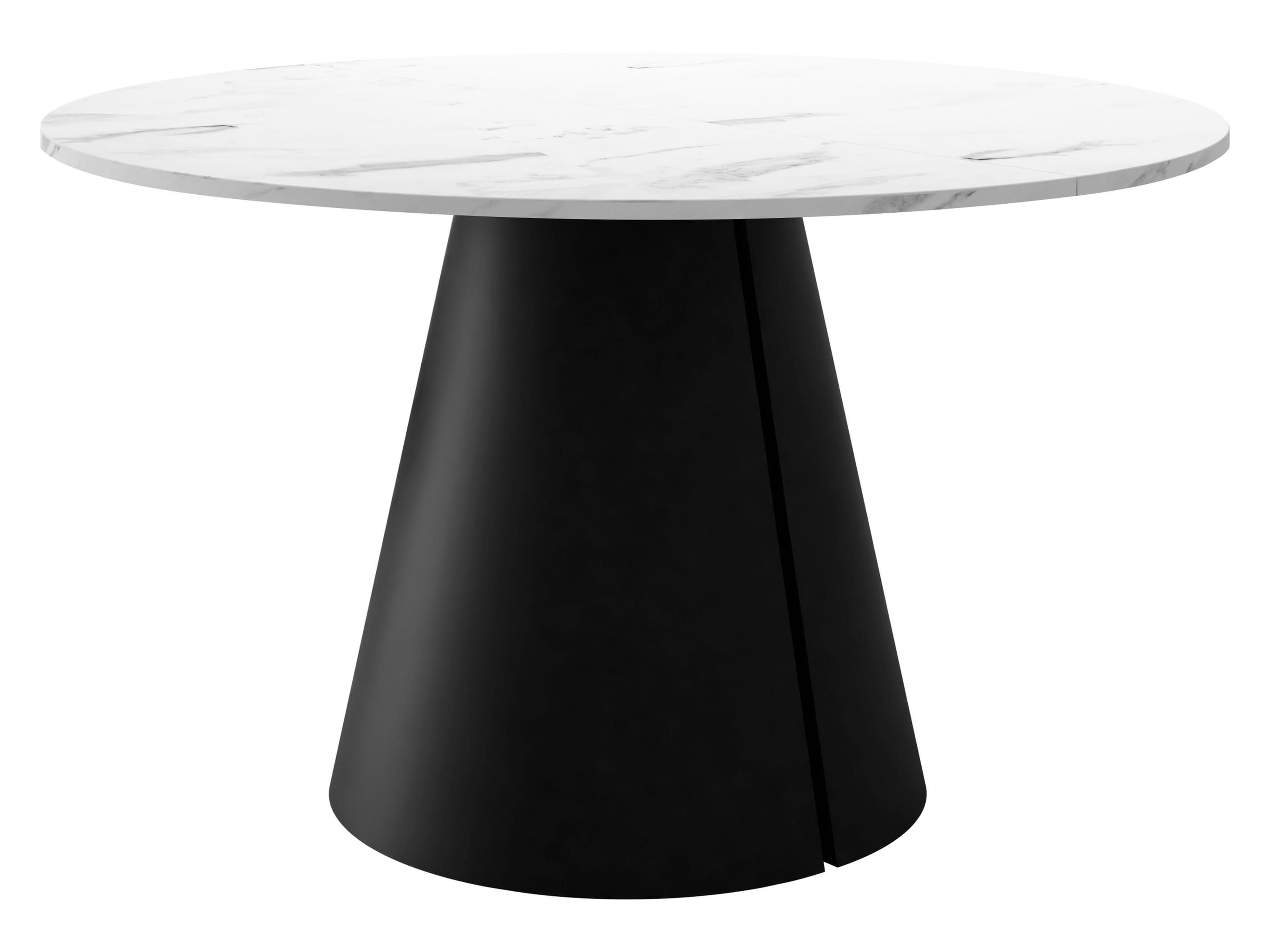 ESSTISCH Calma 120 - Schwarz/Weiß, Holzwerkstoff/Metall (120/120/76cm) - MIRJAN24