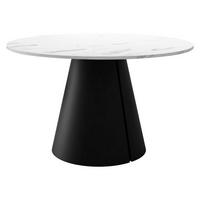ESSTISCH Calma 120 - Schwarz/Weiß, Holzwerkstoff/Metall (120/120/76cm) - MIRJAN24