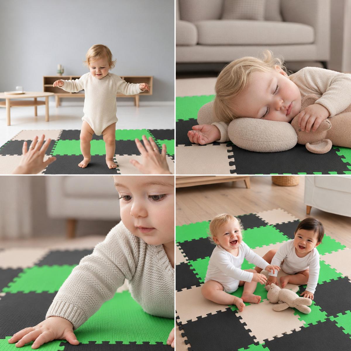 SPIELMATTE ab Null - 270/90 cm Puzzlematte Schwarz - Multicolor, Kunststoff (30/30cm) - Littletom