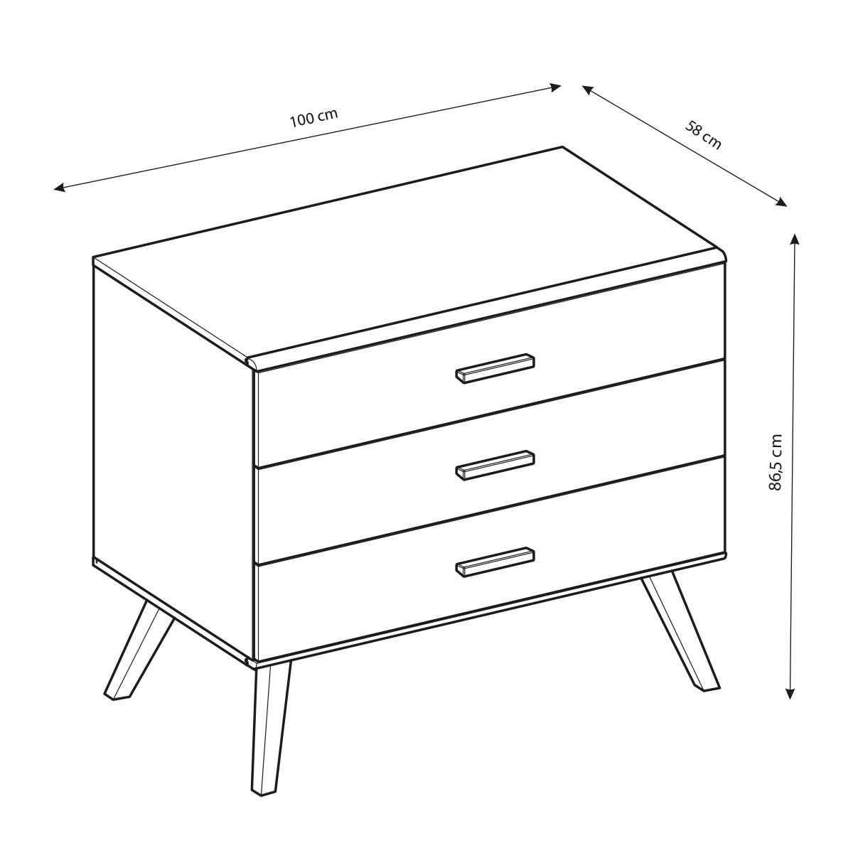 KINDERKOMMODE Nautis weiß - Weiß, Holzwerkstoff (100/86.5/58cm) - Petits-meubles