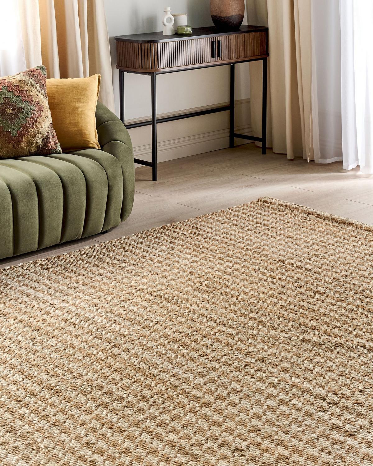 KURZFLOR-TEPPICH Beige 160/230 cm Araptepe - Beige, Naturmaterialien (160/230cm) - Beliani