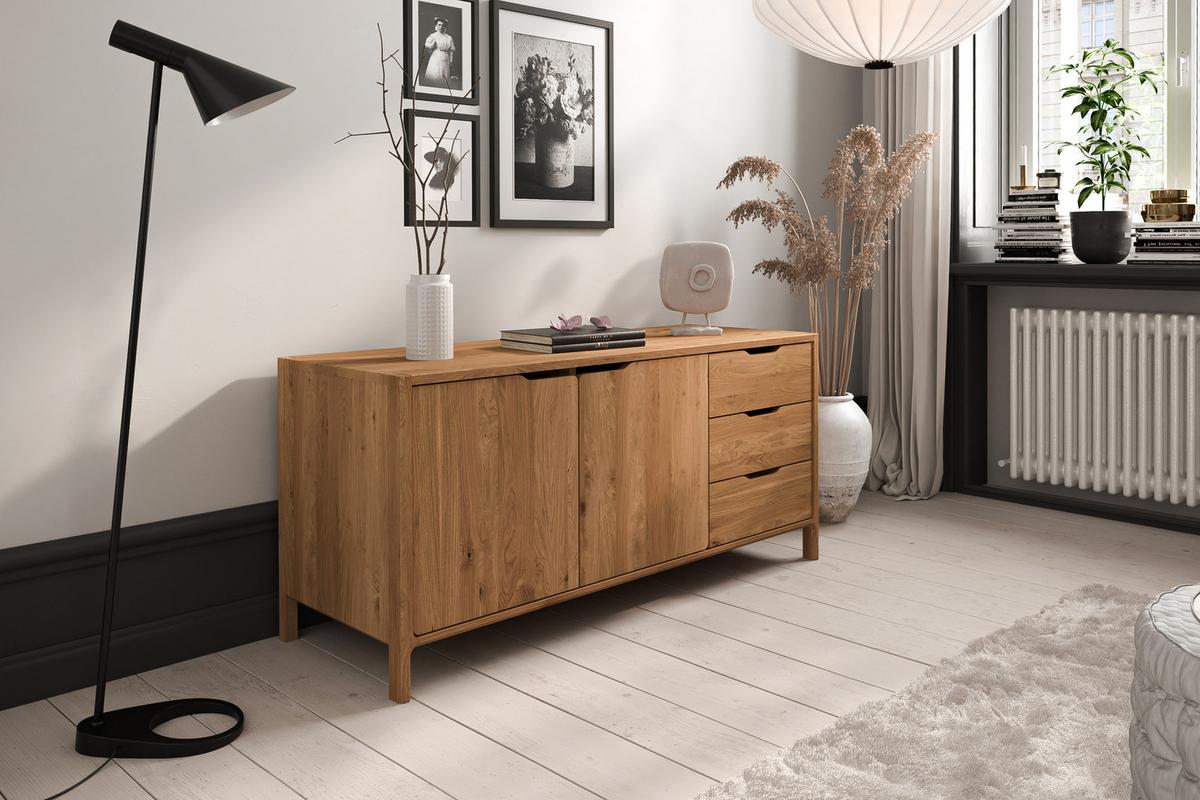 KOMMODE PAUL Wildeiche - Wildeiche, Holz (140/64/50cm) - byoak