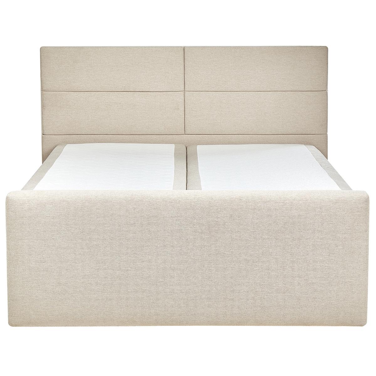 BOXSPRINGBETT 160/200cm Helles Beige Aristocrat - Beige, Textil (160/200cm) - Beliani