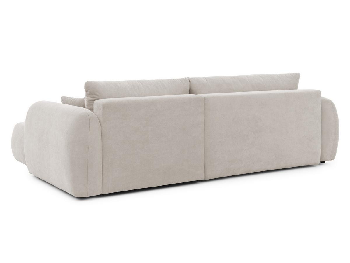 ECKSOFA Loretto aus natürlichem Beige Webstoff mit Schlaffunktion, Bettkasten und tiefen Steppungen in Bubble-Optik - Beige/Schwarz, Holz/Kunststoff (275/180cm) - S-Style