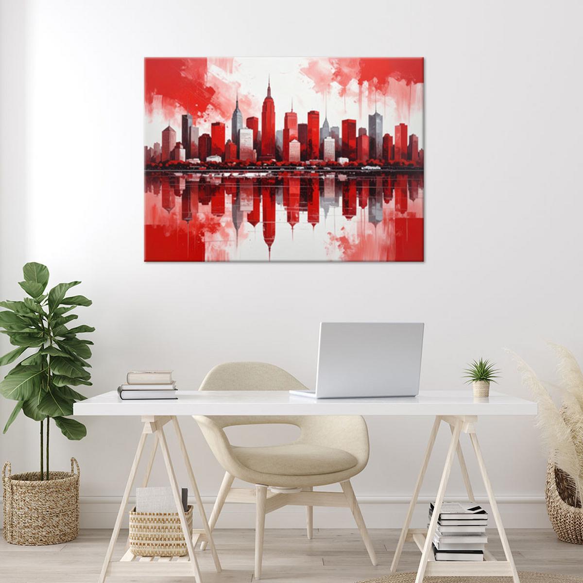LEINWANDBILD Städte & Architektur 45x30cm - Rot, Textil (45/30cm) - Feeby