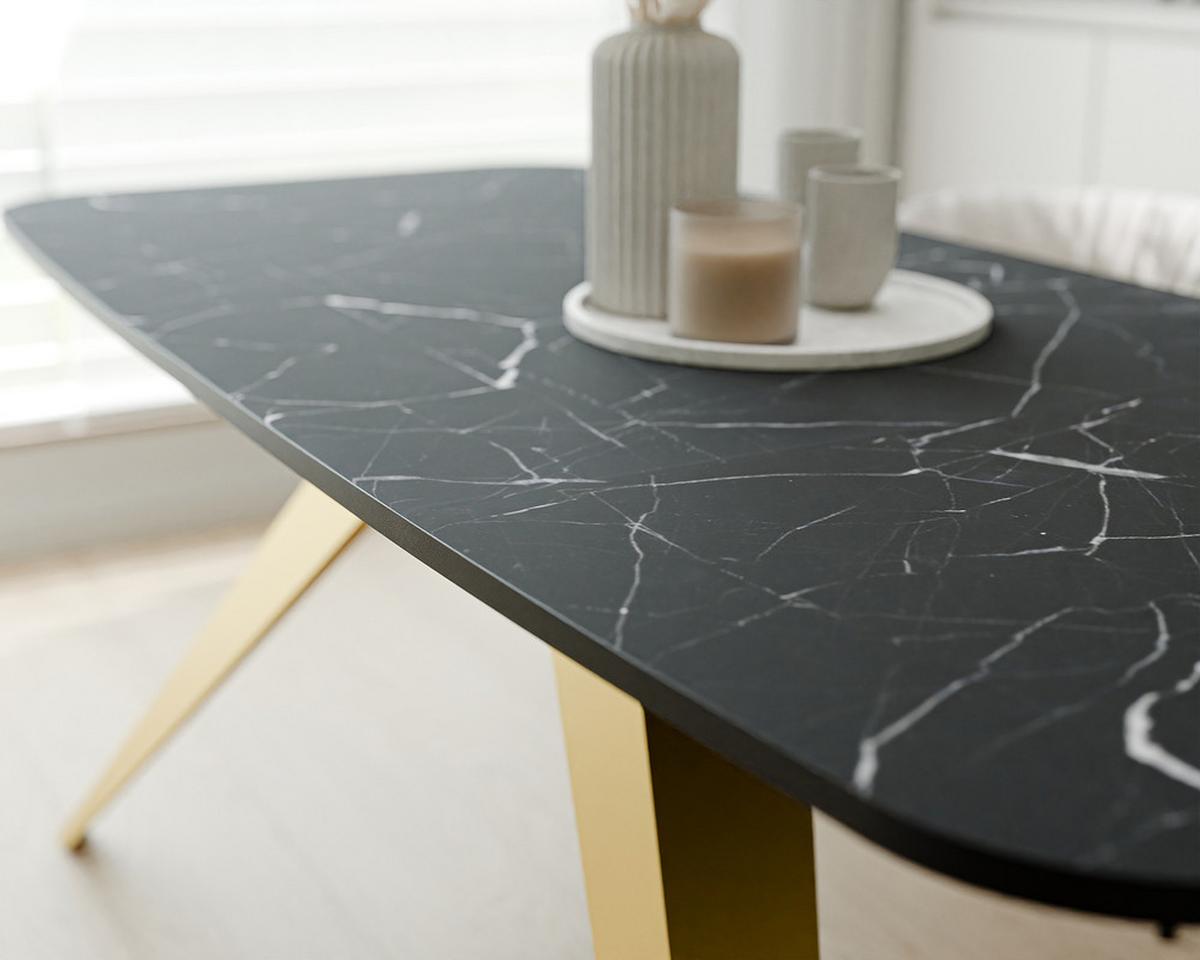 AUSZIEHTISCH FENTO 160/80/76 cm, Gold / Grigia Pietra (Steingrau) - Goldfarben/Grau, Holzwerkstoff/Metall (80/160/76cm) - Idohome