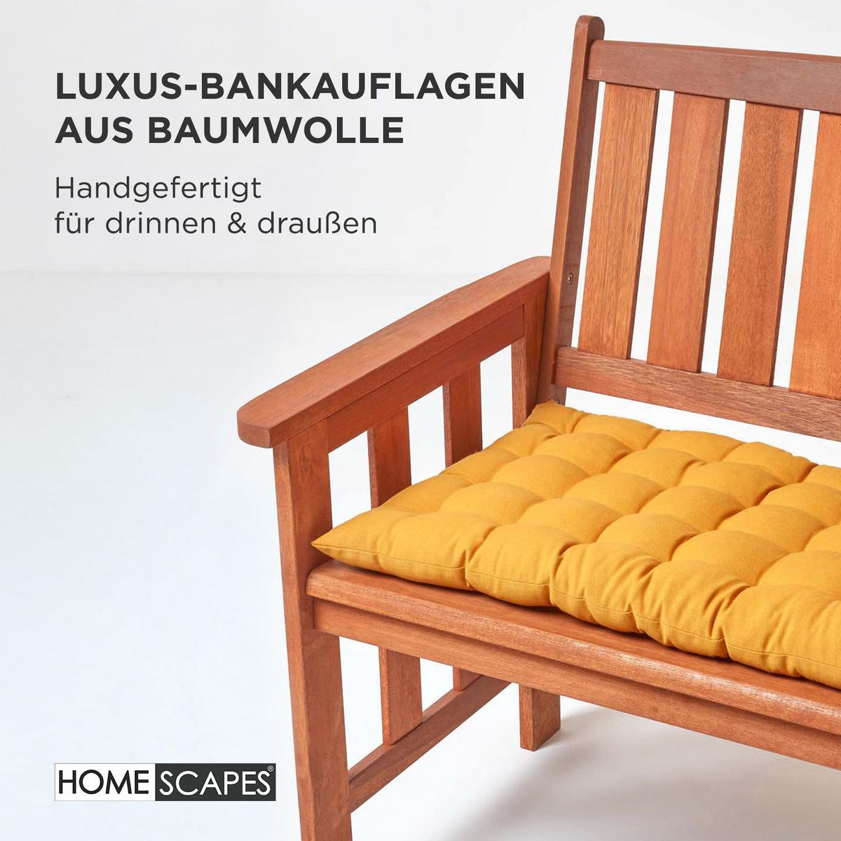 BANKAUFLAGE 3-Sitzer gelb 143/48/5 cm - Gelb, Textil (143/48/5cm) - Homescapes