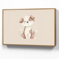 WANDLEUCHTE MIT AKKU Hund - Gefleckt - Braun 100x70 cm - Beige, Holzwerkstoff (100/70/8cm) - OnlyWow