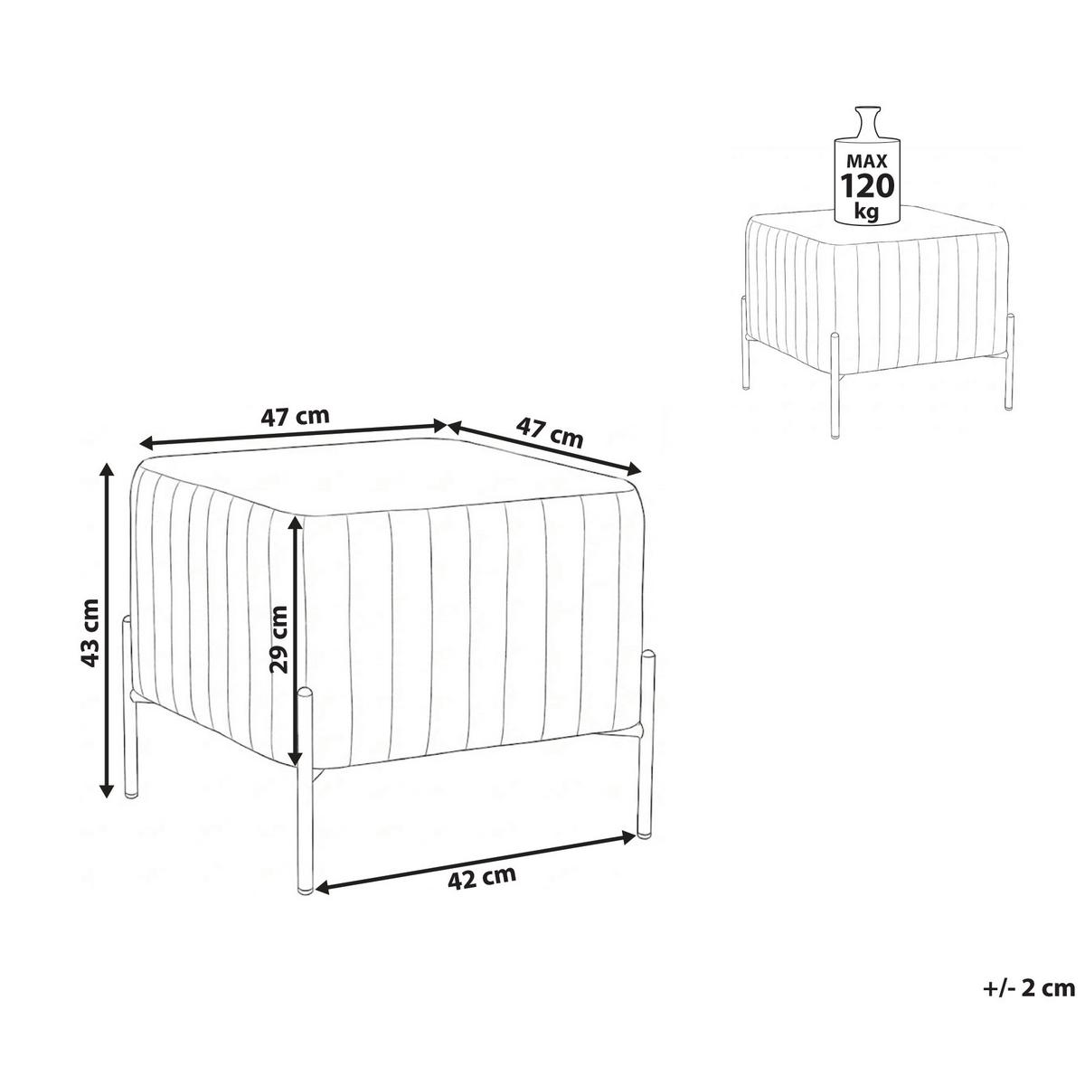 HOCKER Samtstoff Schwarz Utah - Schwarz, Textil (47/43/47cm) - Beliani
