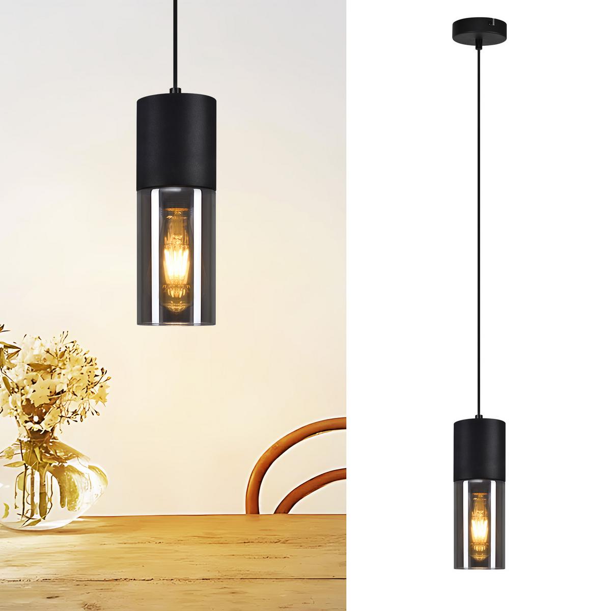 PENDELLEUCHTE Kaelisynn 10/10/30 cm - Schwarz, Metall (10/10/30cm) - ZMH