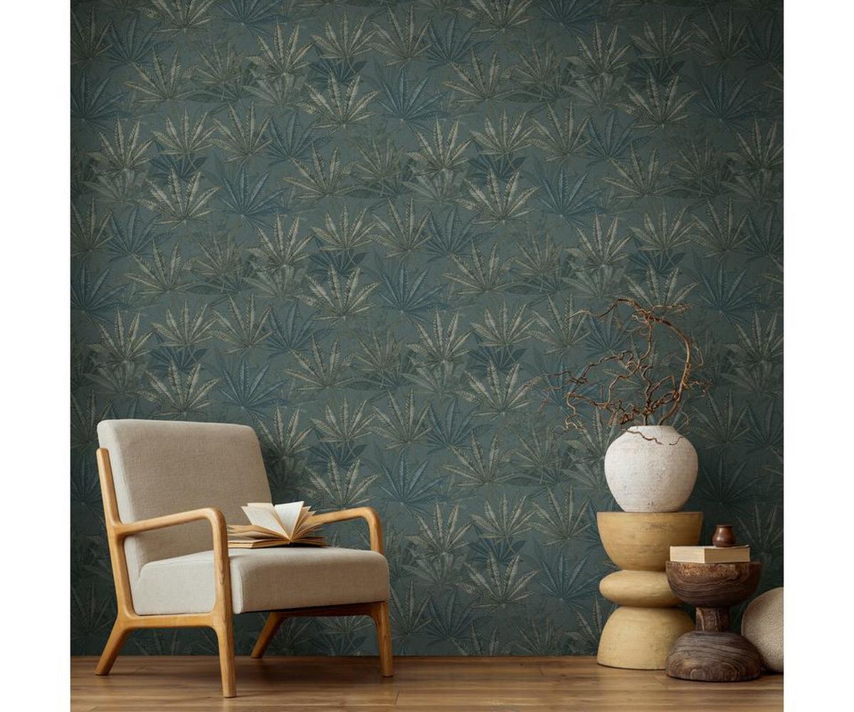 VLIESTAPETE Blau 53/1005 cm - Blau, Textil (53/1cm) - KUNSTLOFT