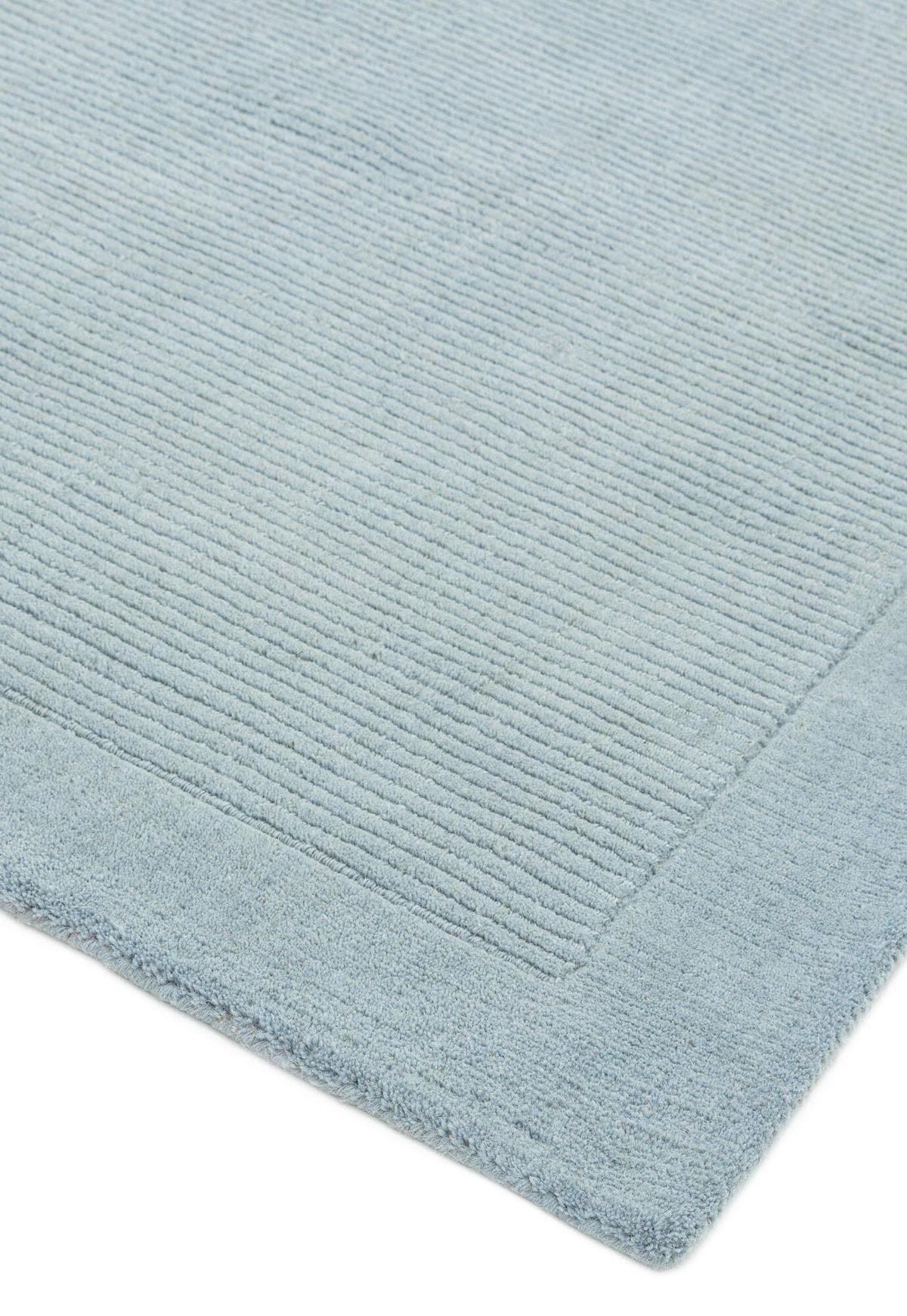 WOLLTEPPICH handgewebt STOW, mit Bordüre, Hellblaugrün, 160 x 230 cm - Blau, Textil (230/160cm) - KADIMA DESIGN