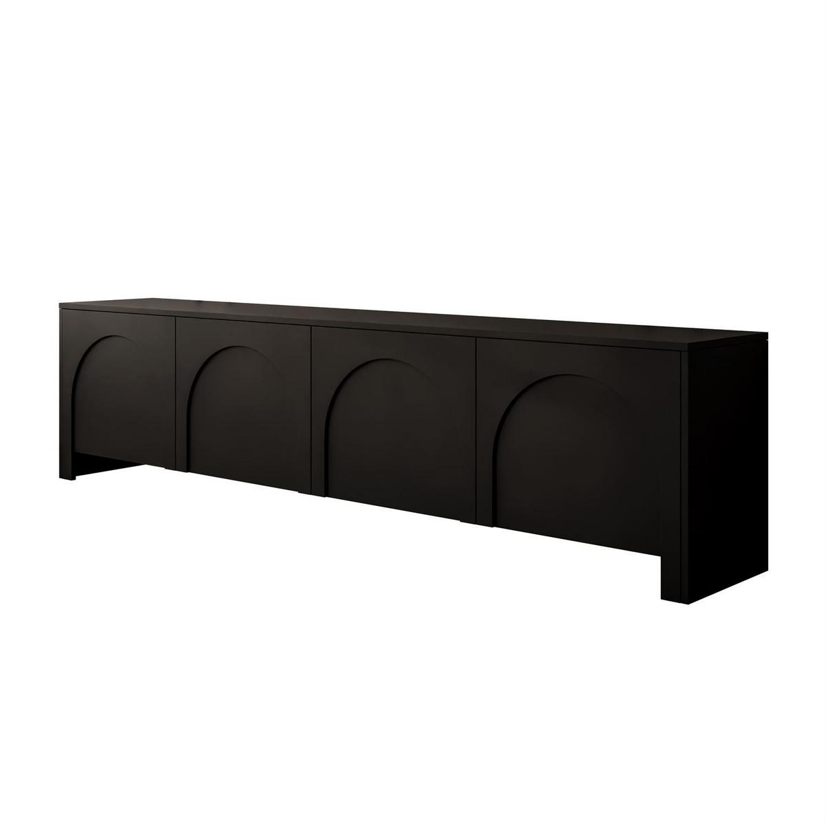 TV-ELEMENT ARIADNA schwarz viertürig - Schwarz, Holzwerkstoff (204/51/35cm)