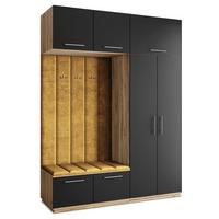 GARDEROBENSCHRANK REMA 180/240/60 cm Modern Garderobe-Set Eiche Wotan - Gelb/Eiche Wotan, Holzwerkstoff (180/240/60cm) - MASSENO