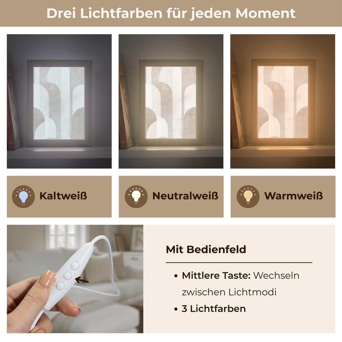 TISCHLEUCHTE Abstrakte Bögen - Modern - Beige 15x20 cm - Buche Kolonial, Holzwerkstoff (8/15/20cm) - OnlyWow