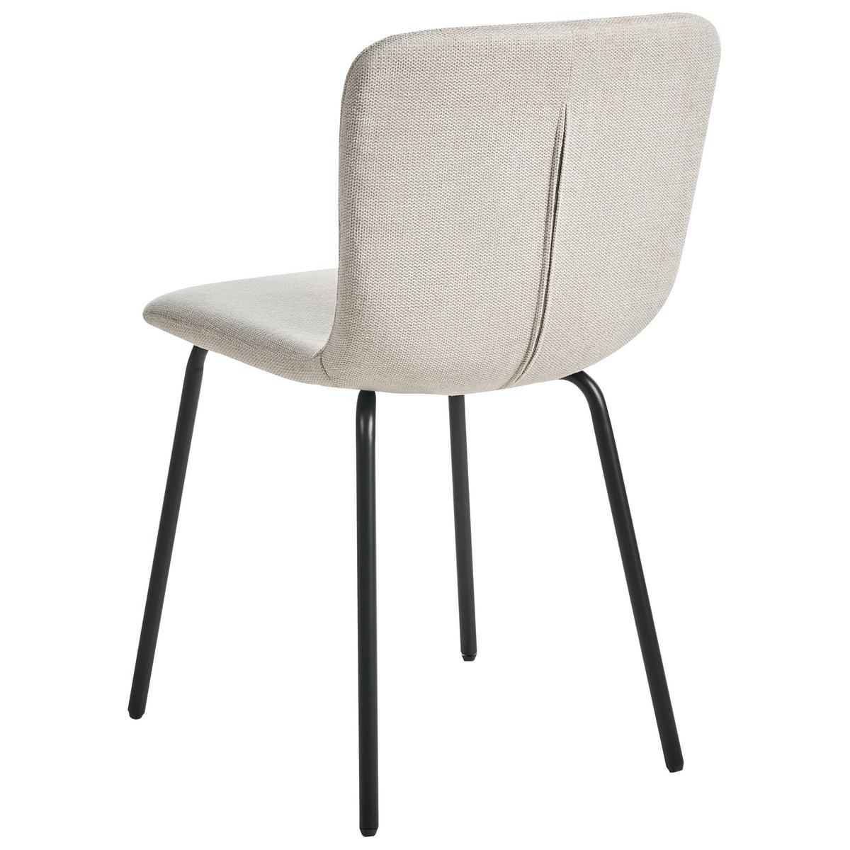 ESSZIMMERSTUHL 4er-Set Hellbeige Caldwell - Weiß, Textil (45/80/46cm) - Beliani