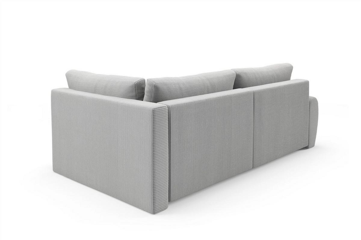 ECKSOFA Galan Mini Mit Schlaffunktion - Hellgrau, Holzwerkstoff/Textil (153/241cm) - Fun Möbel