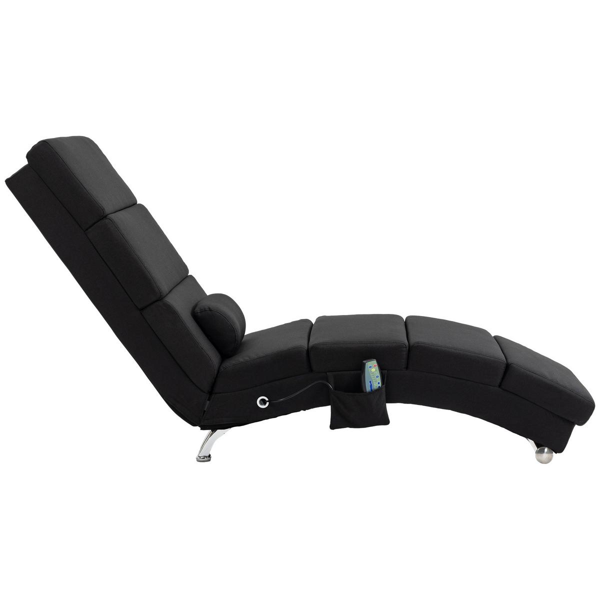 RELAXLIEGE mit 5 Massagemodi, Heizfunktion, Schwarz - Schwarz, Textil/Metall (56/84/168cm) - HOMCOM