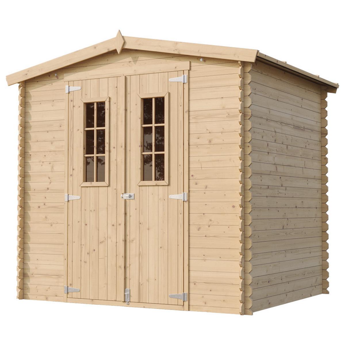 HOLZHAUS GARTENHAUS M369C - B236xL226xH218 cm/ 4.33 m2 - Beige, Holz (220/218/226cm) - Timbela