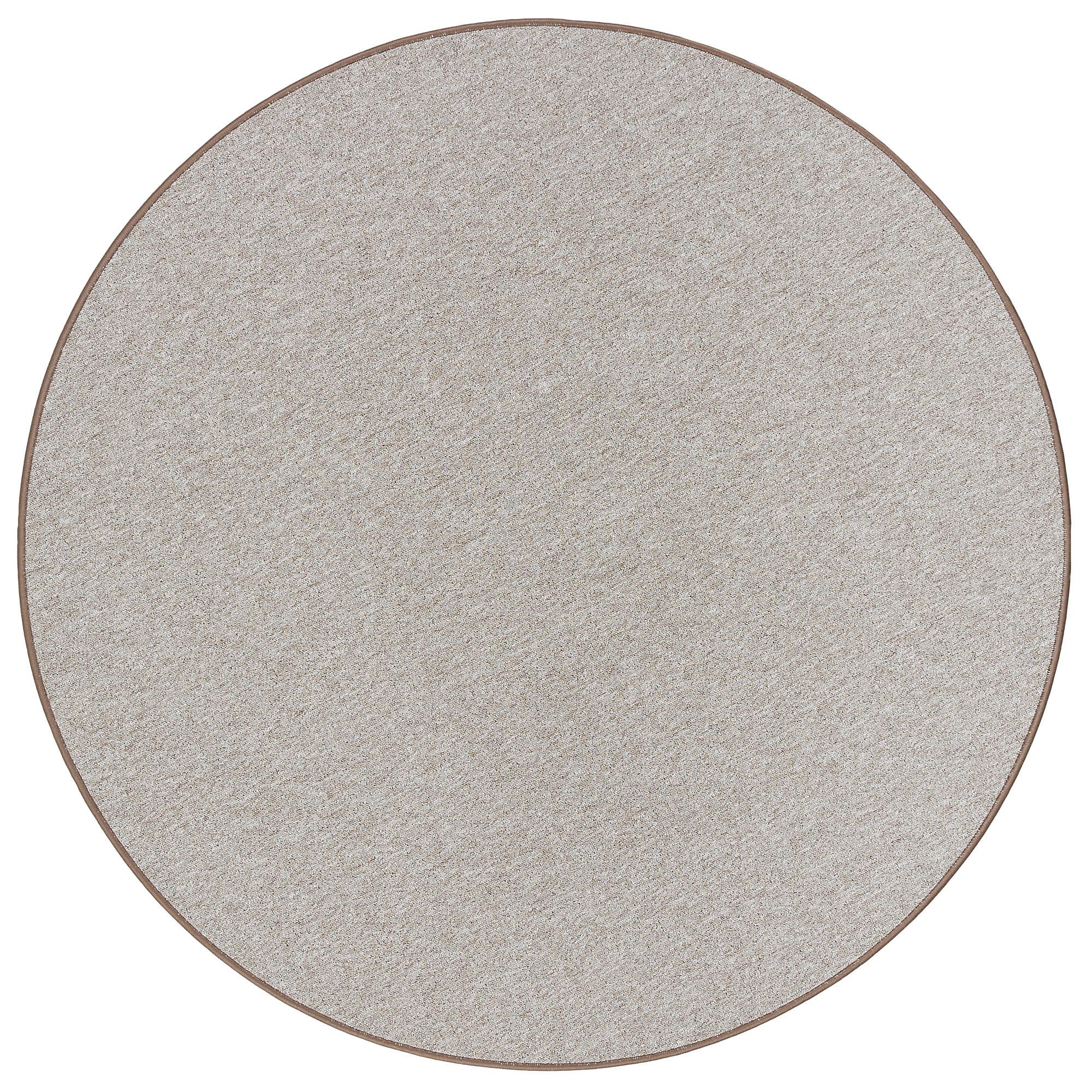 FEINSCHLINGEN VELOUR TEPPICH STRONG RUND - Taupe, Textil (133/133cm) - Snapstyle