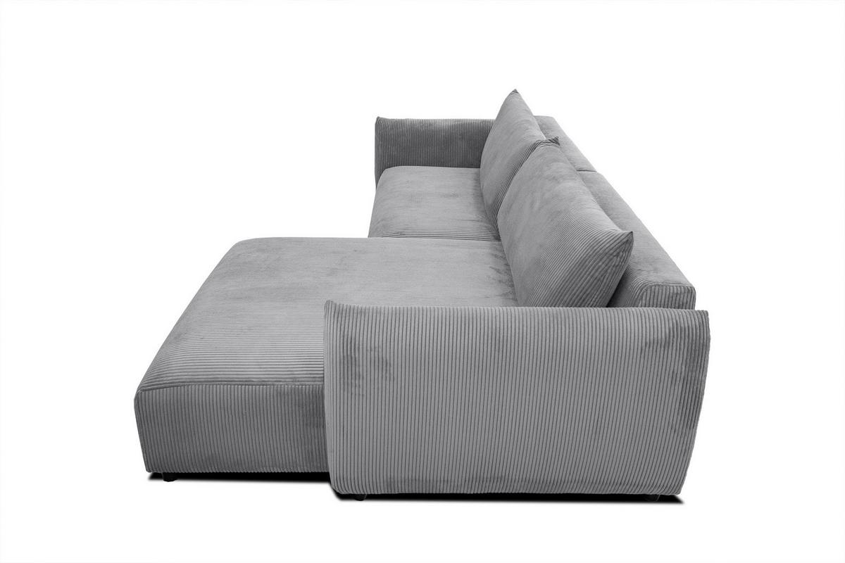ECKSOFA TAUER 5-Sitzer, hellgrau - Hellgrau/Schwarz, Holzwerkstoff/Kunststoff (292/174cm) - Wozimo