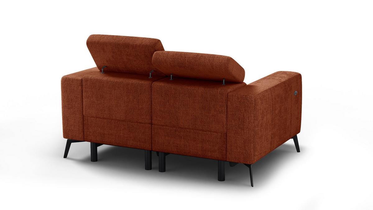 RELAXSOFA MORELLO 2-Sitzer, rostrot, 2 x Relax Zero Gravity - Orange, Holz/Textil (164/82/103cm) - Wozimo