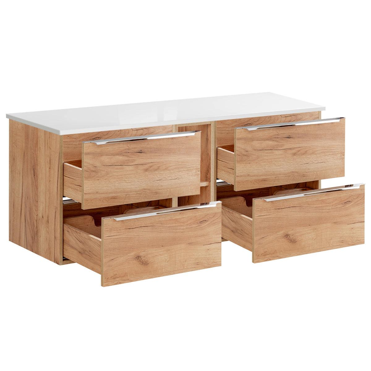 WASCHTISCHUNTERSCHRANK 140.4cm April Holz - Braun/Weiß, Holzwerkstoff (140.4/59/46cm) - Petits-meubles
