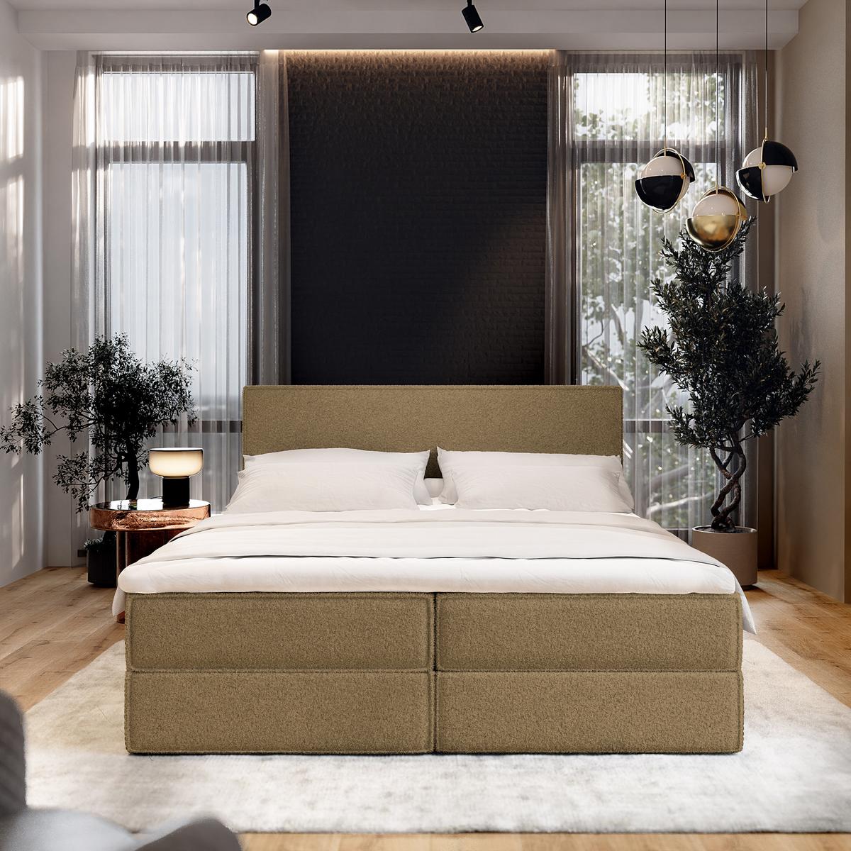 BOXBETT PELLIO 180x200 cm mit Matratze und Topper - Orange - Orange, Holz (180/200cm) - MASSENO