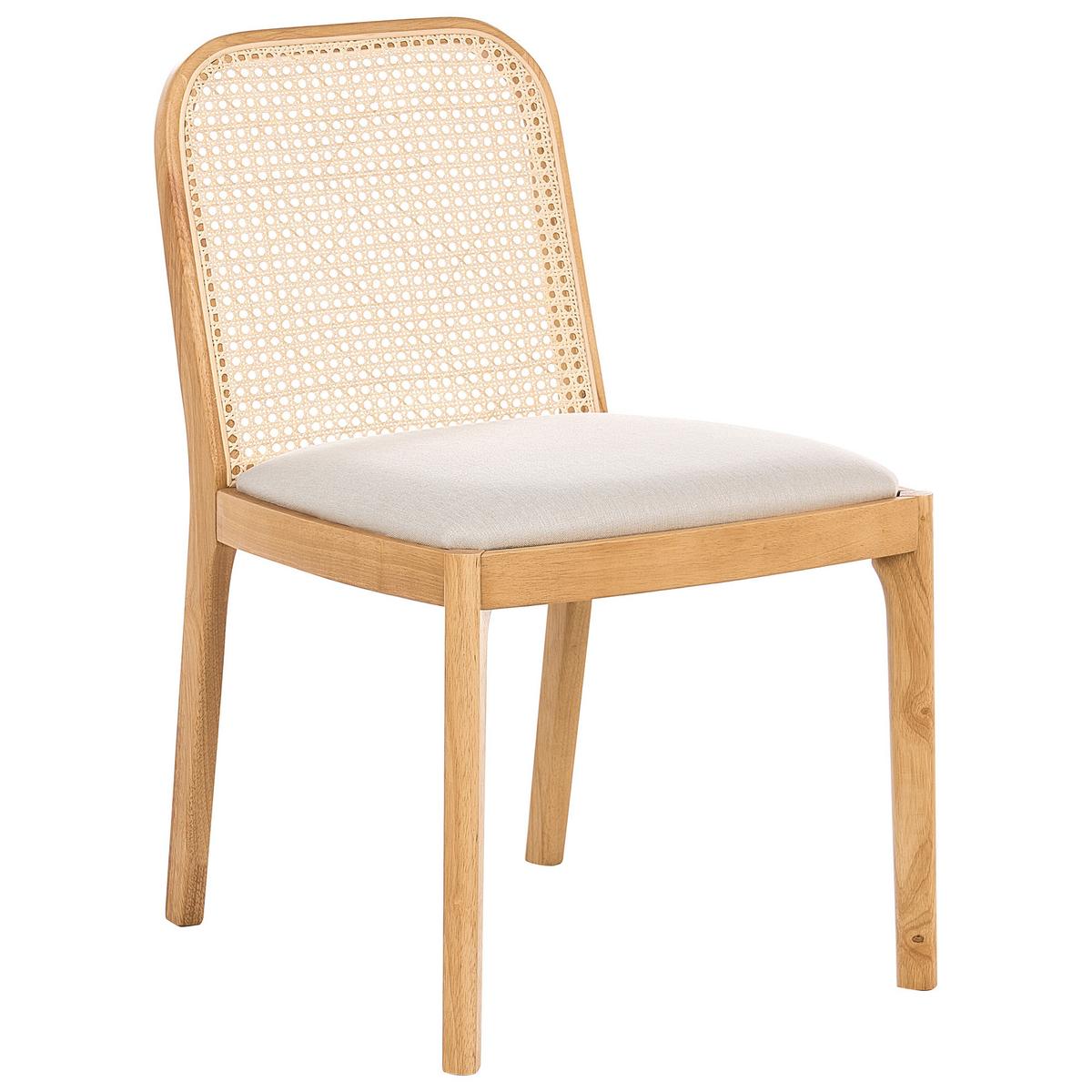 ESSZIMMERSTUHL 2er Set Stoff Hellbraun/Beige Edina - Beige/Braun, Holz/Textil (50/80/54cm) - Beliani