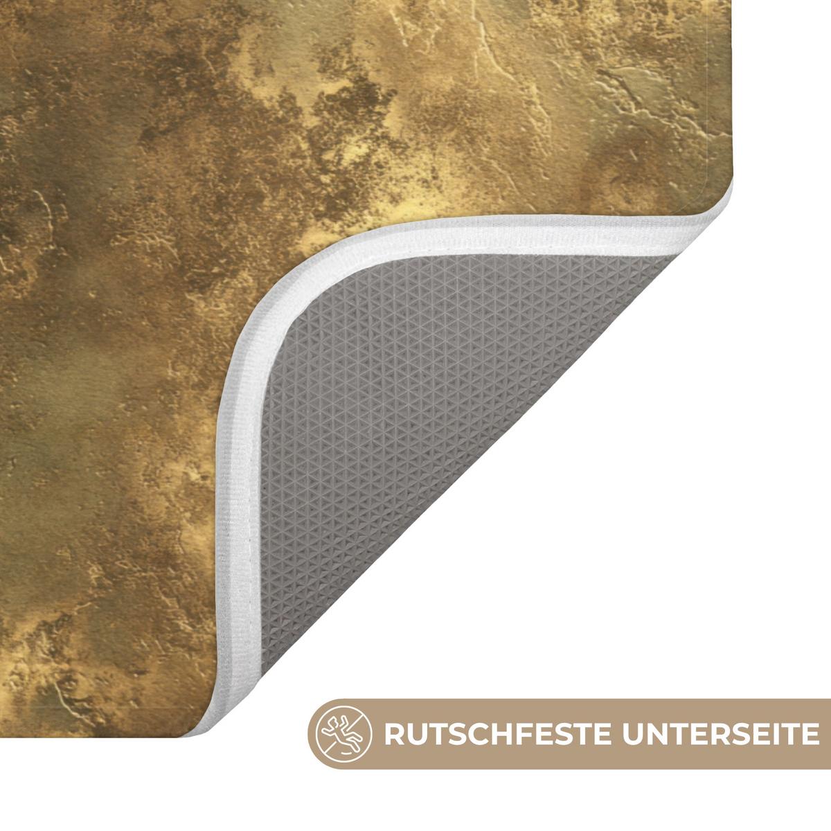 BADEMATTE Antik - Metallic-Look - Gold 80x50 cm - Goldfarben, Textil (80/50cm) - OnlyWow
