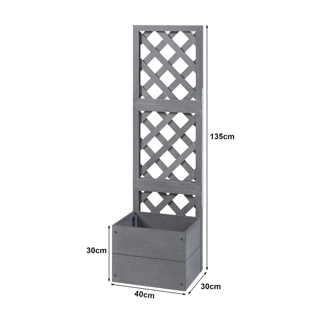 BLUMENKASTEN Amstelveen - Grau, Kunststoff (40/135/30cm) - [en.casa]