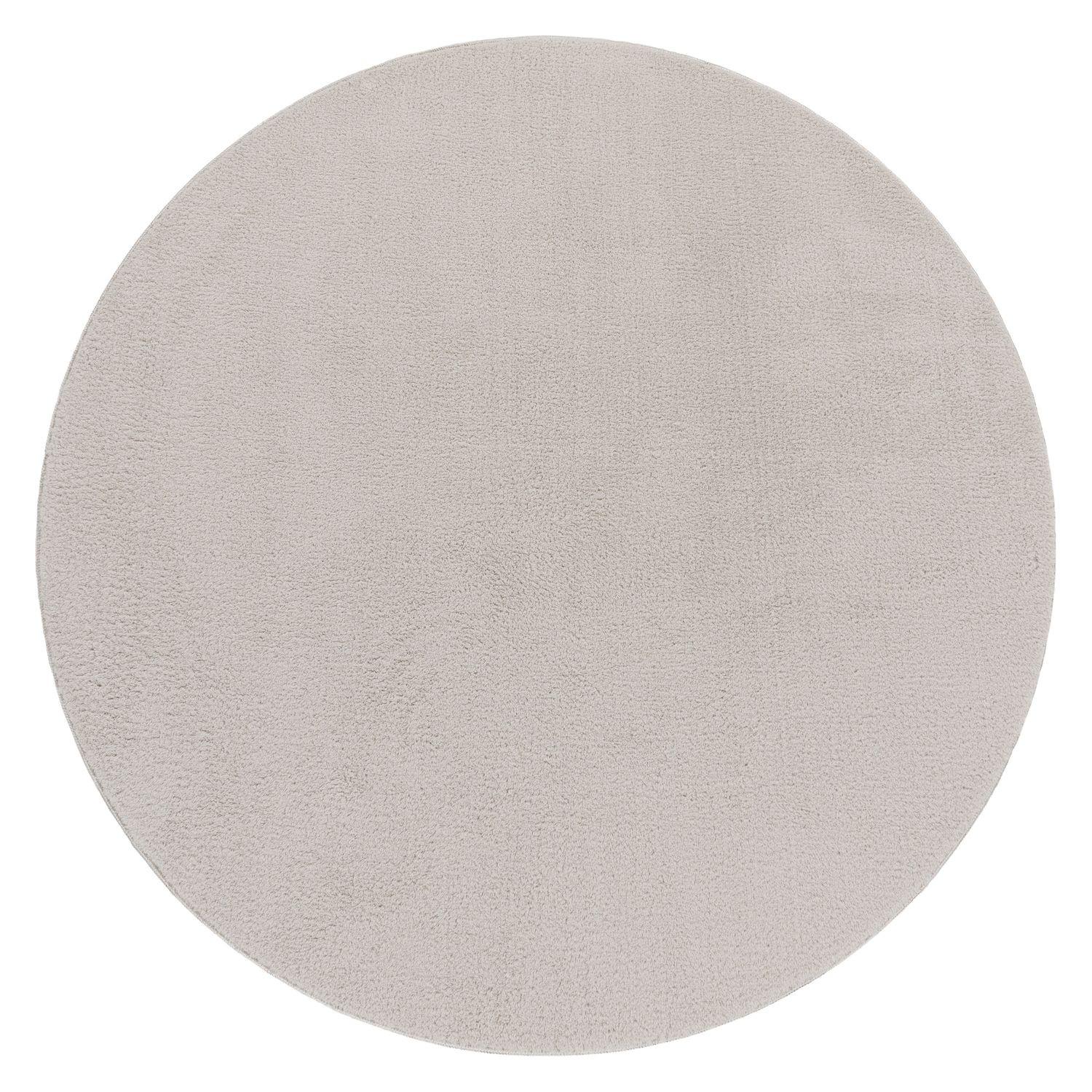 FLACHWEBETEPPICH Silberfarben Ø 120 cm - Silberfarben, Kunststoff (120/120cm) - TT Home