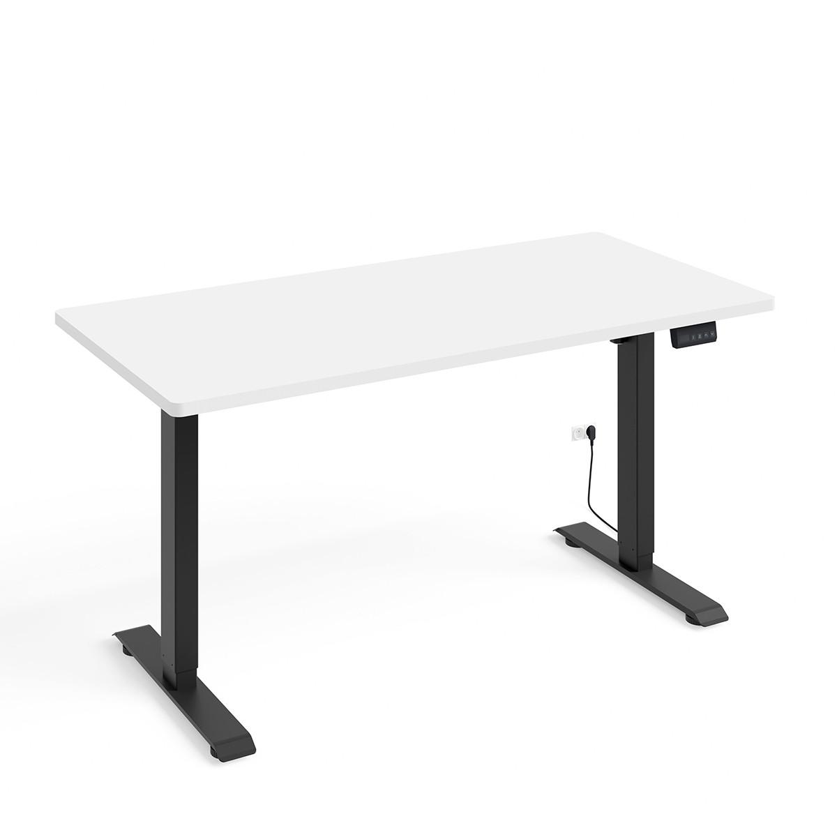 SCHREIBTISCH Ergo Mattweiß und Schwarz - Schwarz/Weiß, Holzwerkstoff (70/140/73cm) - Petits-meubles