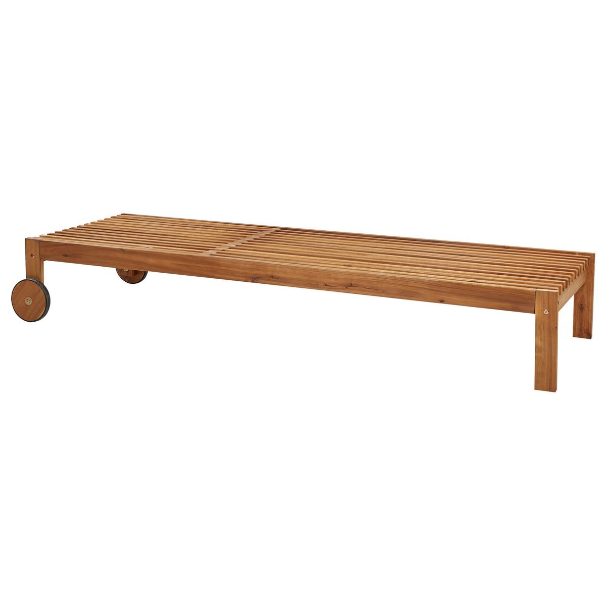 GARTENLIEGE Heller Holzfarbton Bellano - Hellbraun, Holz (65/91/196cm) - Beliani
