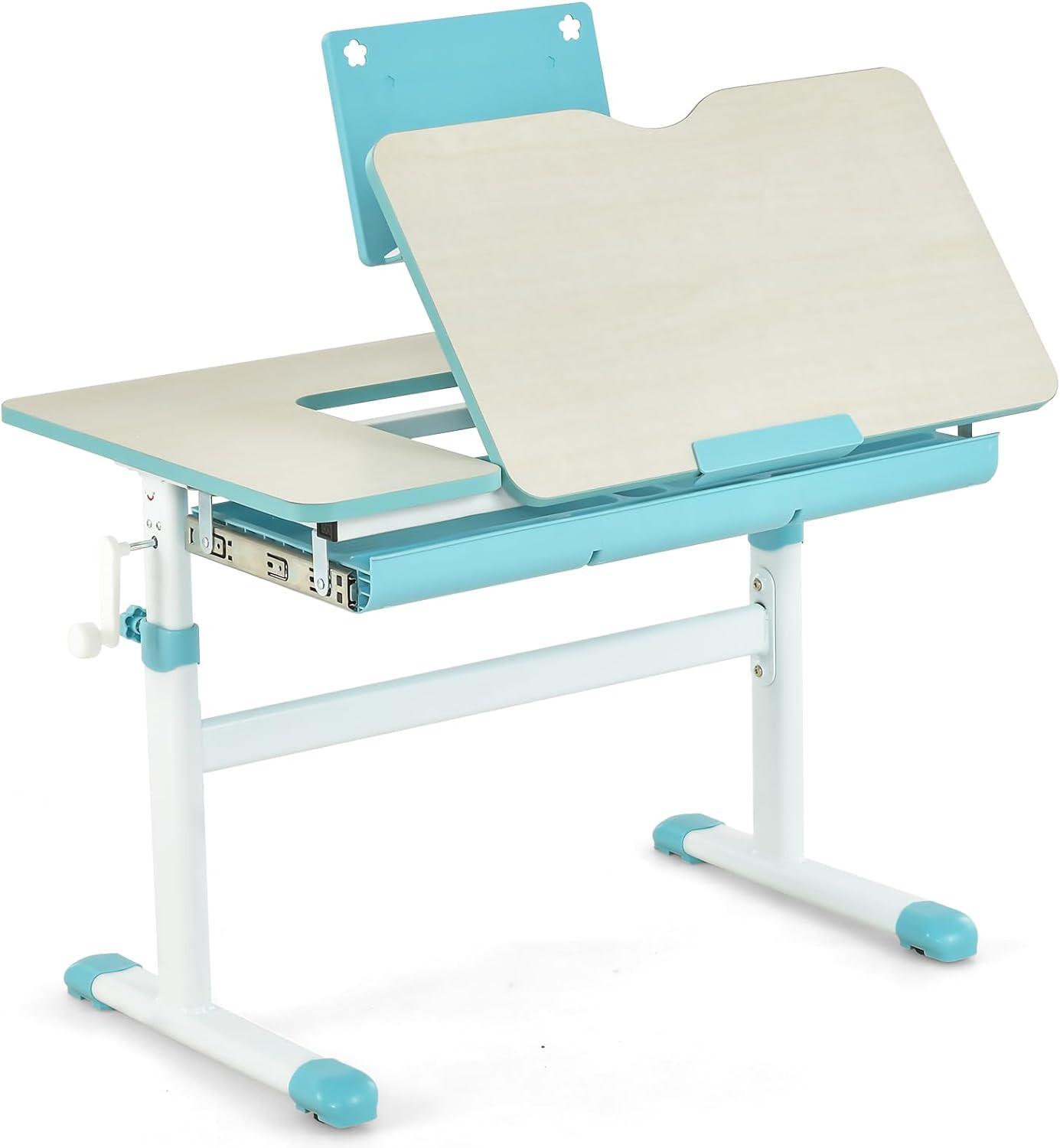 KINDERSCHREIBTISCH Blau - Blau, Holz (80/73/52cm) - COSTWAY