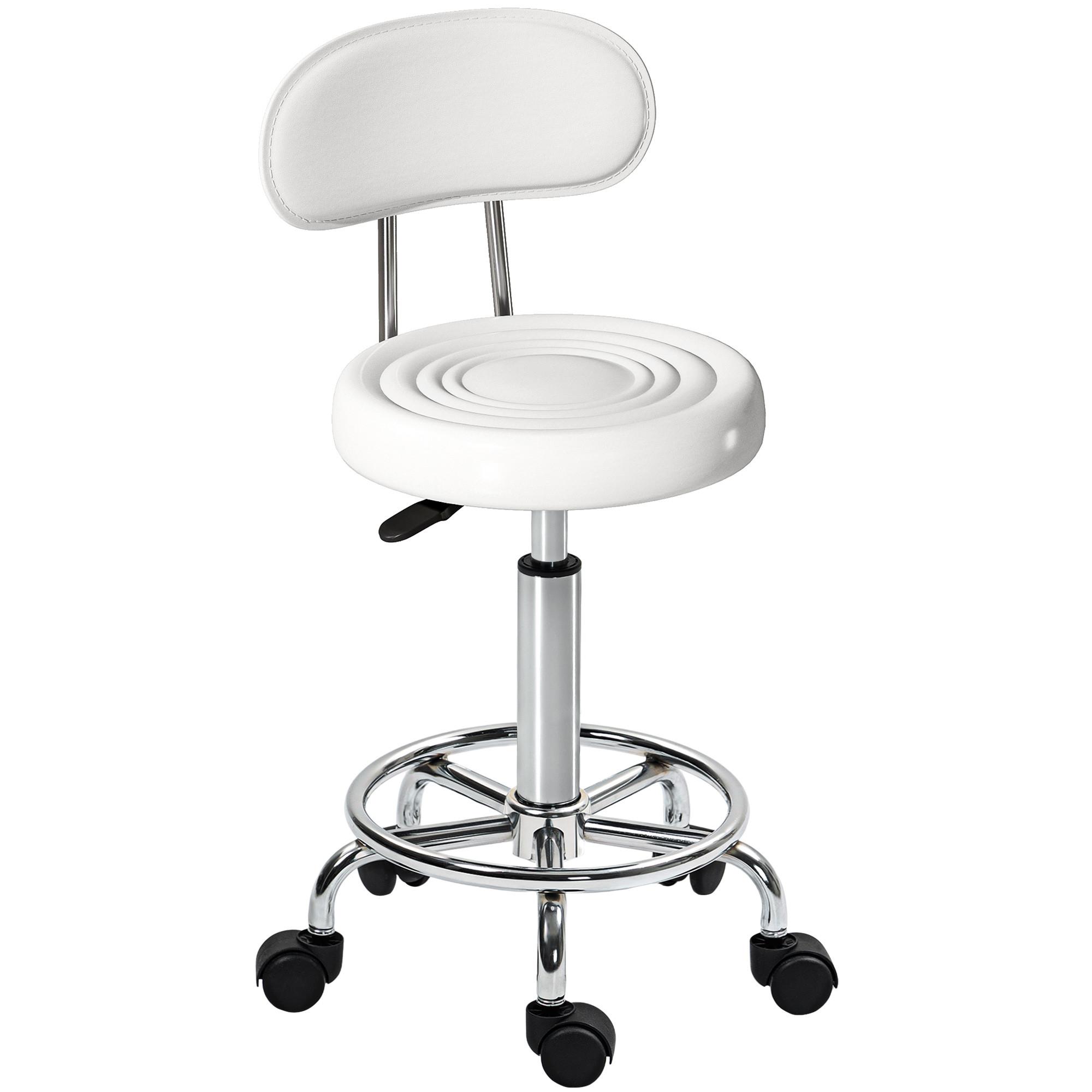 ROLLHOCKER Polyester Stahl Weiß - Silberfarben/Weiß, Kunststoff/Metall (32/86/40cm) - HOMCOM