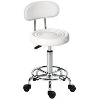 ROLLHOCKER Polyester Stahl Weiß - Silberfarben/Weiß, Kunststoff/Metall (32/86/40cm) - HOMCOM