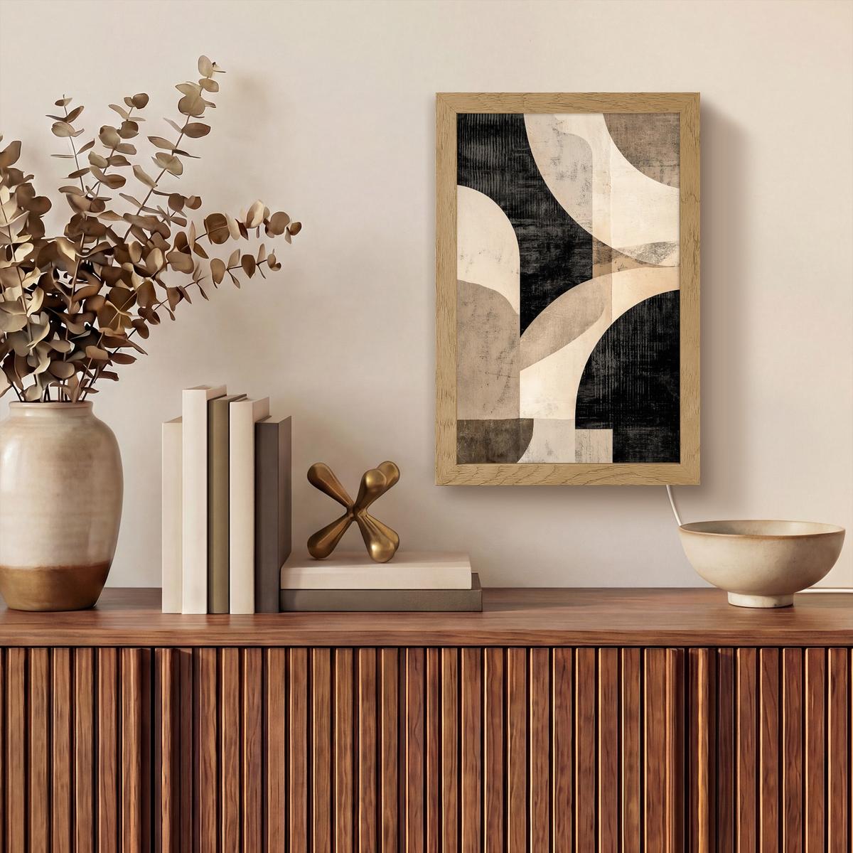 WANDLEUCHTE Abstrakt - Formen - Modern - Beige 20x30 cm - Grau, Holzwerkstoff (20/30/8cm) - OnlyWow