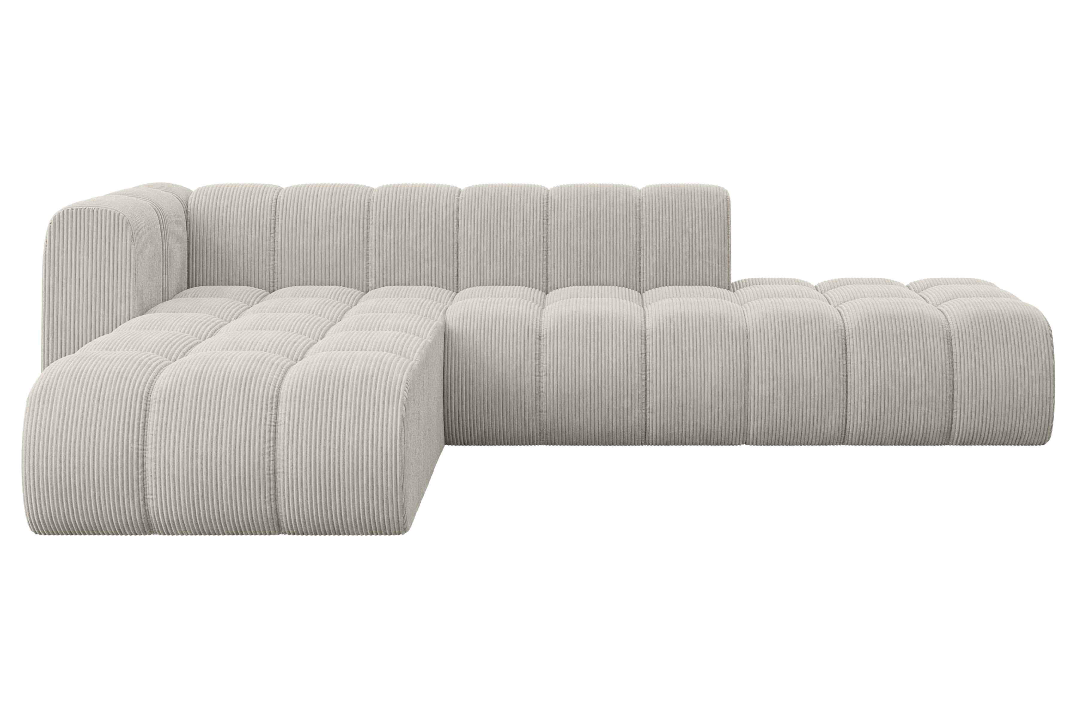 ECKSOFA modulares Sofa Zuvon-L1 - 296x177x70 cm Creme - Hellgrau/Creme, Holzwerkstoff/Textil (296/177cm) - ALTDECOR