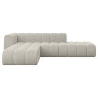 ECKSOFA modulares Sofa Zuvon-L1 - 296x177x70 cm Creme - Hellgrau/Creme, Holzwerkstoff/Textil (296/177cm) - ALTDECOR