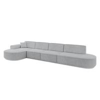 ECKSOFA Ottomane Links MARI-L3-v3 - 413x171x83 cm Grau Cord - Schwarz/Grau, Holzwerkstoff/Kunststoff (413/171cm) - ALTDECOR