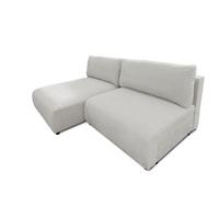 ECKSOFA Sora mit Schlaffunktion, Bettkasten und extra tiefer Komfortzone aus hochwertigem Hellgrau Strukturstoff - Hellgrau/Schwarz, Holz/Kunststoff (140/200cm) - S-Style