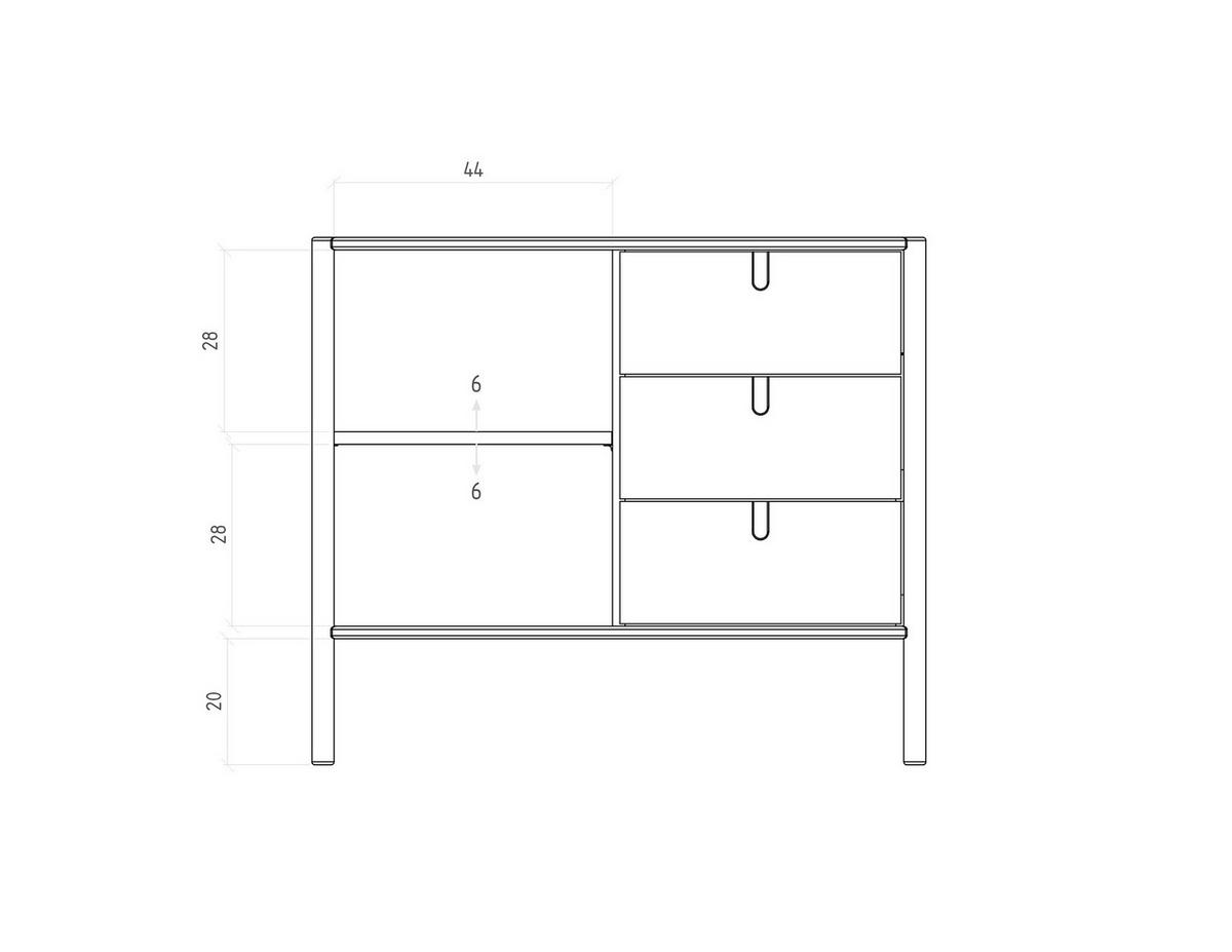 KOMMODE INA Wildeiche - Alteiche, Holz (97/84/46cm) - byoak