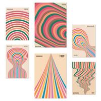 POSTER Set Mit 6 Geometrische Bauhaus Formen A3 & A4 Rahmenlos - Klar, Papier (29/3cm) - Nacnic